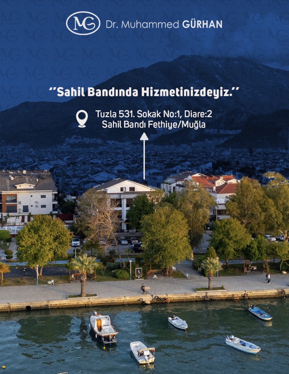 Dr. Muhammed Gürhan — Fethiye sahil bandı klinik konumu